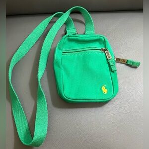 RALPH LAUREN POLO Shoulder  Crossbody Bag Cotton Green Small